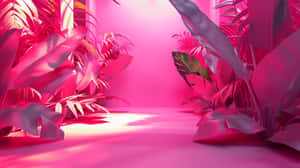 Pink Tropical3 D Render Wallpaper