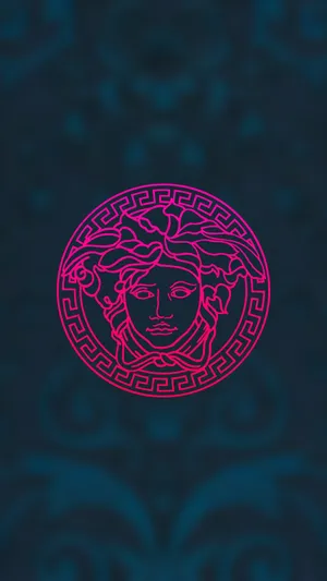Pink Versace Logo Portrait Wallpaper