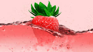 Pink Wave Strawberry Splash Wallpaper