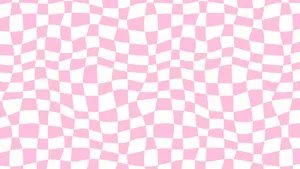 Pink Wavy Checkerboard Pattern Wallpaper
