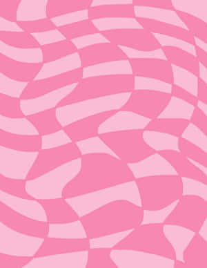 Pink Wavy Checkered Pattern Wallpaper