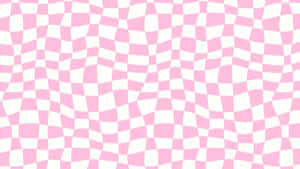 Pink White Wavy Checkered Pattern Wallpaper