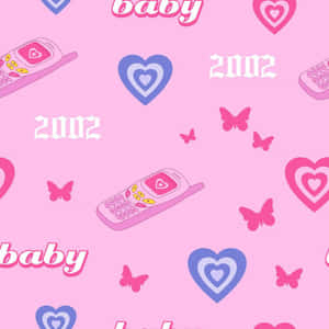 Pink Y2 K Aesthetic Pattern Wallpaper