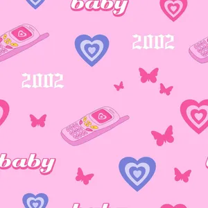 Pink Y2 K Aesthetic Pattern Wallpaper