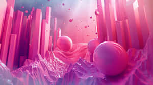 Pink3 D Abstract Landscape Wallpaper