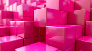 Pink3 D Cubes Abstract Wallpaper