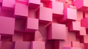 Pink3 D Cubes Abstract Wallpaper