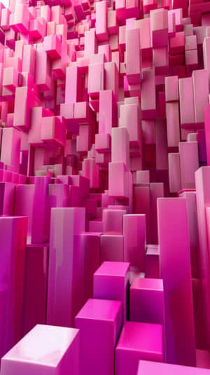 Pink3 D Cubes Abstract Pattern Wallpaper