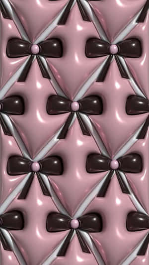 Pinkand Black Bows3 D Pattern Wallpaper
