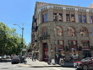 Pioneer Square Seattle Historic Building Corner Wallpaper