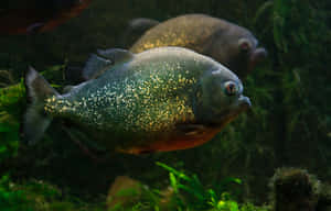 Piranha Swimming Underwater Wallpaper