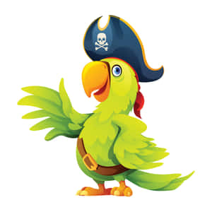 Pirate Parrot Cartoon Character Wallpaper