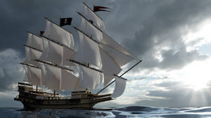 Pirate Ship 3d Art Wallpaper