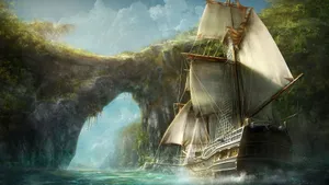 Pirate Ship Art Wallpaper
