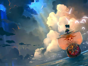 Pirate Ship Stormy Skies Anime Wallpaper