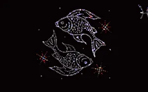 Pisces Beaded Fish Symbol Wallpaper
