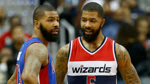 Pistons Marcus Morris With Twin Wizards Markieff Morris Wallpaper