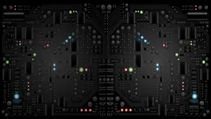 Pitch Black Circuit Board Surface Wallpaper