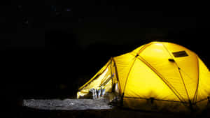 Pitch Black Night Camping Desktop Wallpaper