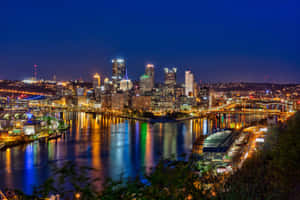 Pittsburgh Skyline And Both Shores Wallpaper