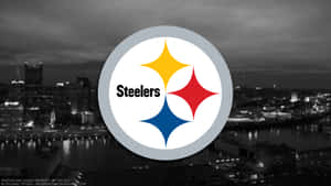 Pittsburgh Steelers Logo With Pittsburgh Background Wallpaper