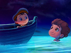 Pixar Luca Swimming Wallpaper