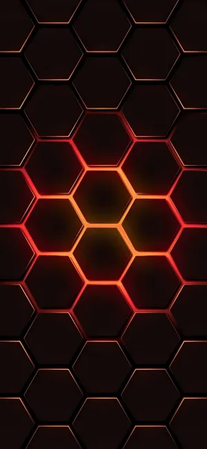 Pixel 5 Glowing Honeycomb Pattern Wallpaper
