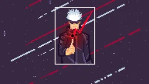 Pixel Art Anime Character Wallpaper