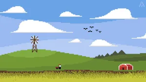 Pixel Art Farm Landscape Wallpaper