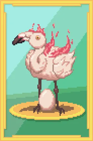 Pixel Art Flamingo Egg Hatching Wallpaper