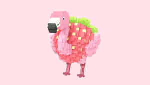 Pixel Art Flamingo Strawberry Wallpaper
