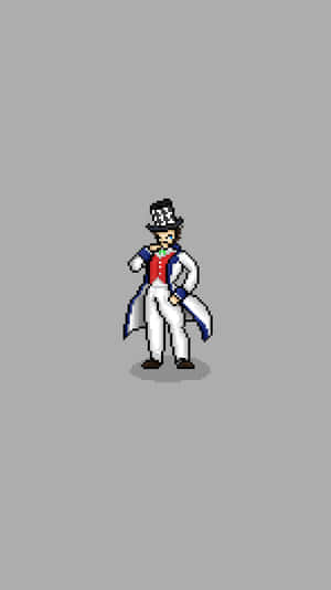 Pixel Art Gentleman Character Wallpaper