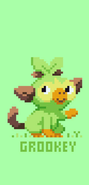 Pixel Art Grookey Pokemon Wallpaper