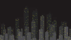 Pixelated Cityscape Night Skyline Wallpaper