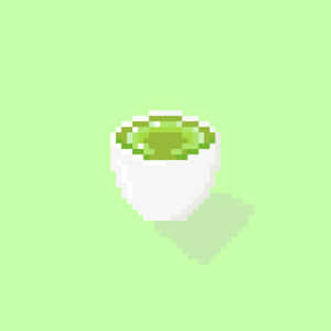 Pixelated Matcha Tea Cup Wallpaper
