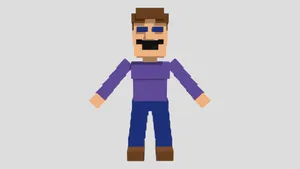 Pixelated Michael Afton Figure Wallpaper