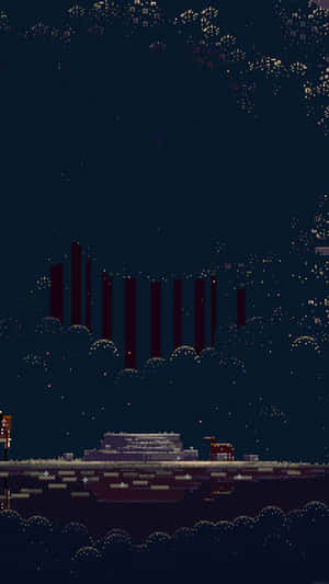 Pixelated_ Night_ Skyline Wallpaper