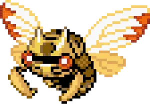 Pixelated Ninjask Graphic Wallpaper