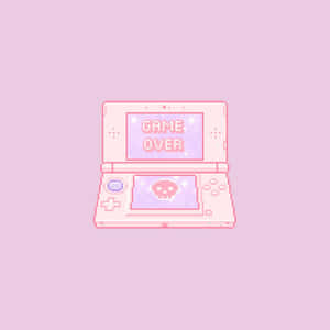 Pixelated Pink Game Over Screen Wallpaper