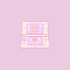 Pixelated Pink Game Over Screen Wallpaper