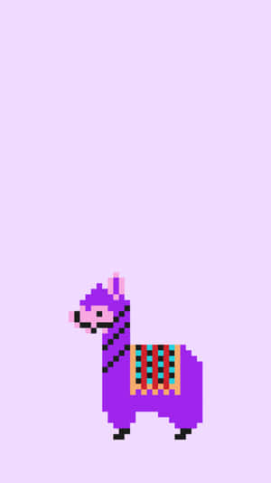 Pixelated Purple Alpaca Wallpaper