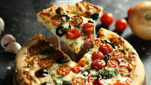 Pizza Hut Yummy Pizza Slice Wallpaper