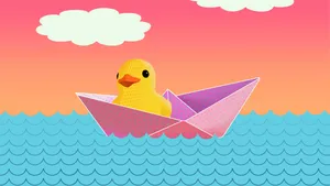 Placid Duck Cute Art Wallpaper