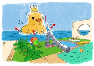 Placid Duck Drawing Wallpaper