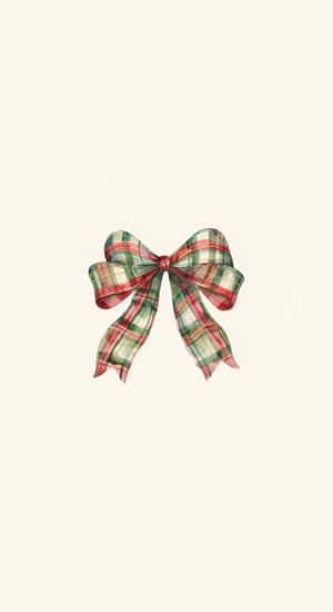 Plaid Christmas Bow Wallpaper