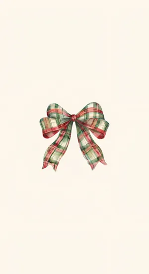 Plaid Christmas Bow Wallpaper
