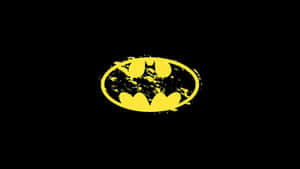Plain Batman Laptop Black And Yellow Digital Art Wallpaper