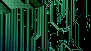 Plain Green Power Circuit Board Wallpaper