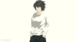 Plain L Lawliet Art Wallpaper