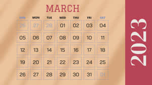 Plan Your Activities With March 2023 Calendar Wallpaper